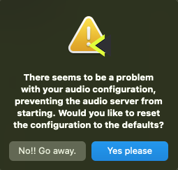 Audio Configuration Error